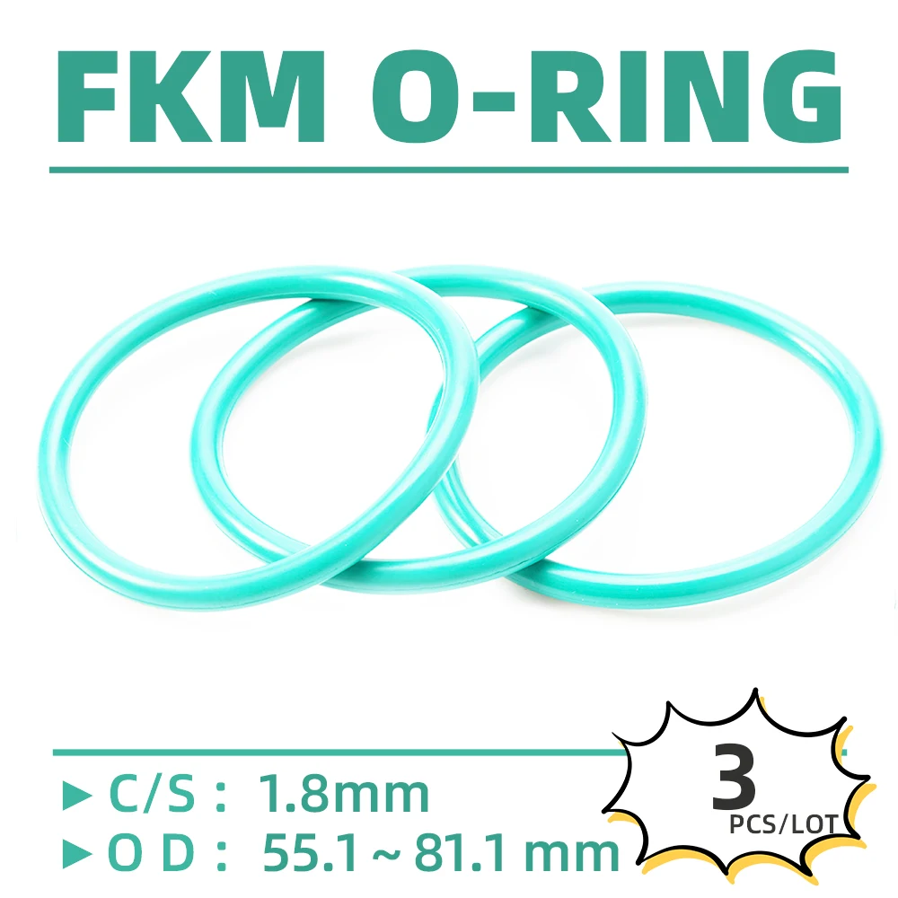 

Резиновое уплотнительное кольцо 3 шт./лот FKM CS 1,8 мм OD 55,1/55,6/56,6/58,1/58,6/59,6/60,6/61,6 мм, масляная Водонепроницаемая прокладка