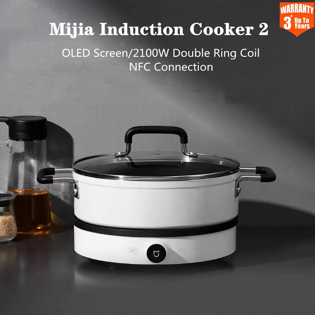 Mijia Electric Induction Cooker 2 Adjustable Heat 99Levels Flames Multifunctional OLED Screen Work with Mi Home APP induction cooker
