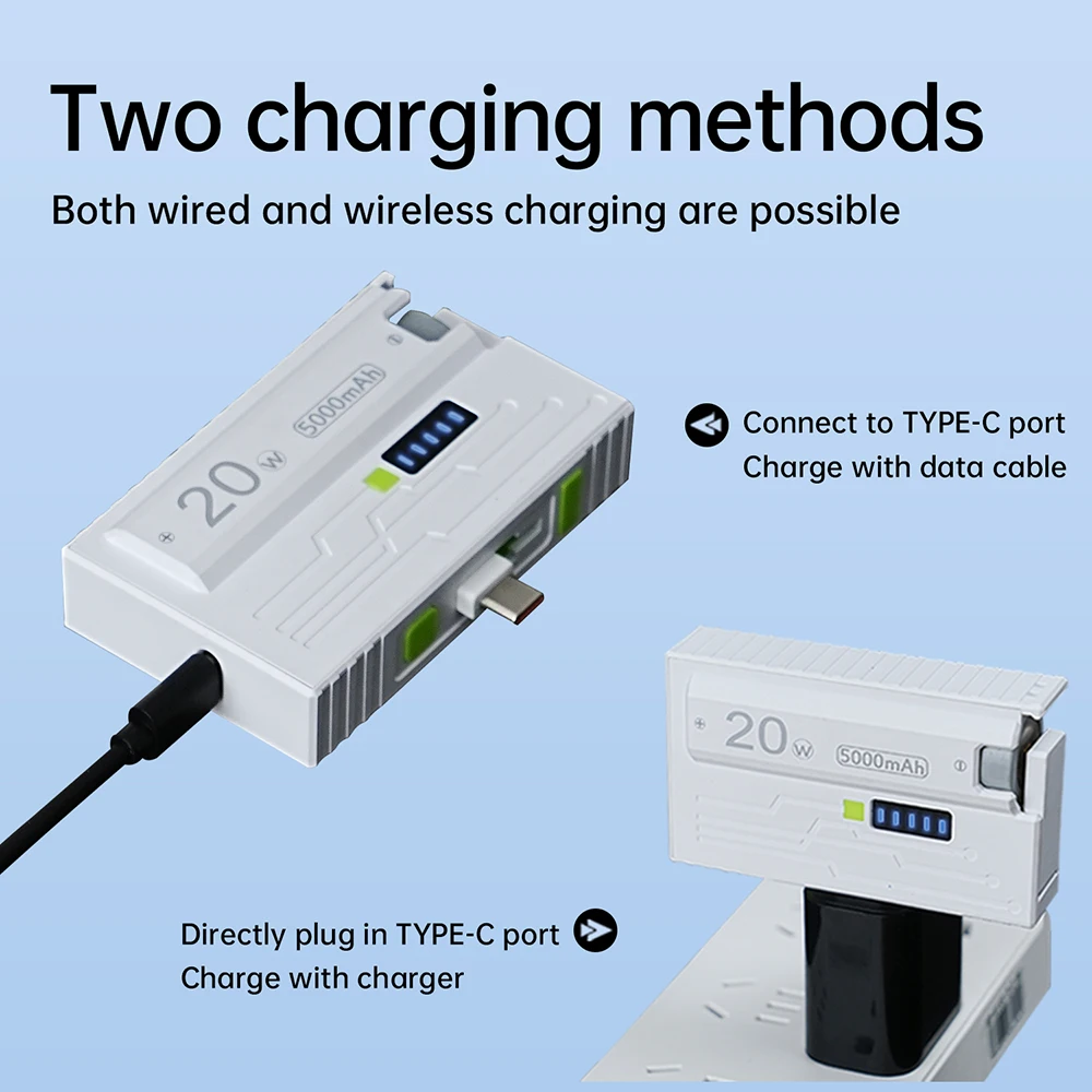 1PC 21700 배터리 케이스 20W 고속 충전 모바일 전원 케이스 듀얼 모드 지원 소전류 이젝터 플러그 포함