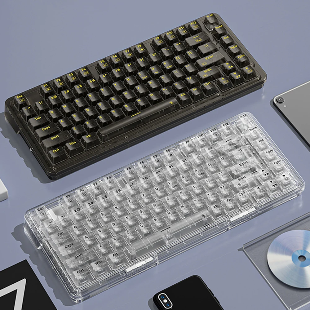 ZT82 Gasket Mechanical Gaming Keyboard DIY Kits Transparent Case Type c