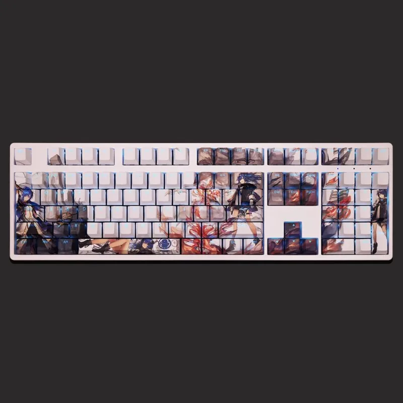 Teclado Arknights Mostima Backlit Anime Gaming Key Caps para Ansi 61 87 104 108 Teclas Grupo Layout de Pbt Teclados - Imagem 2