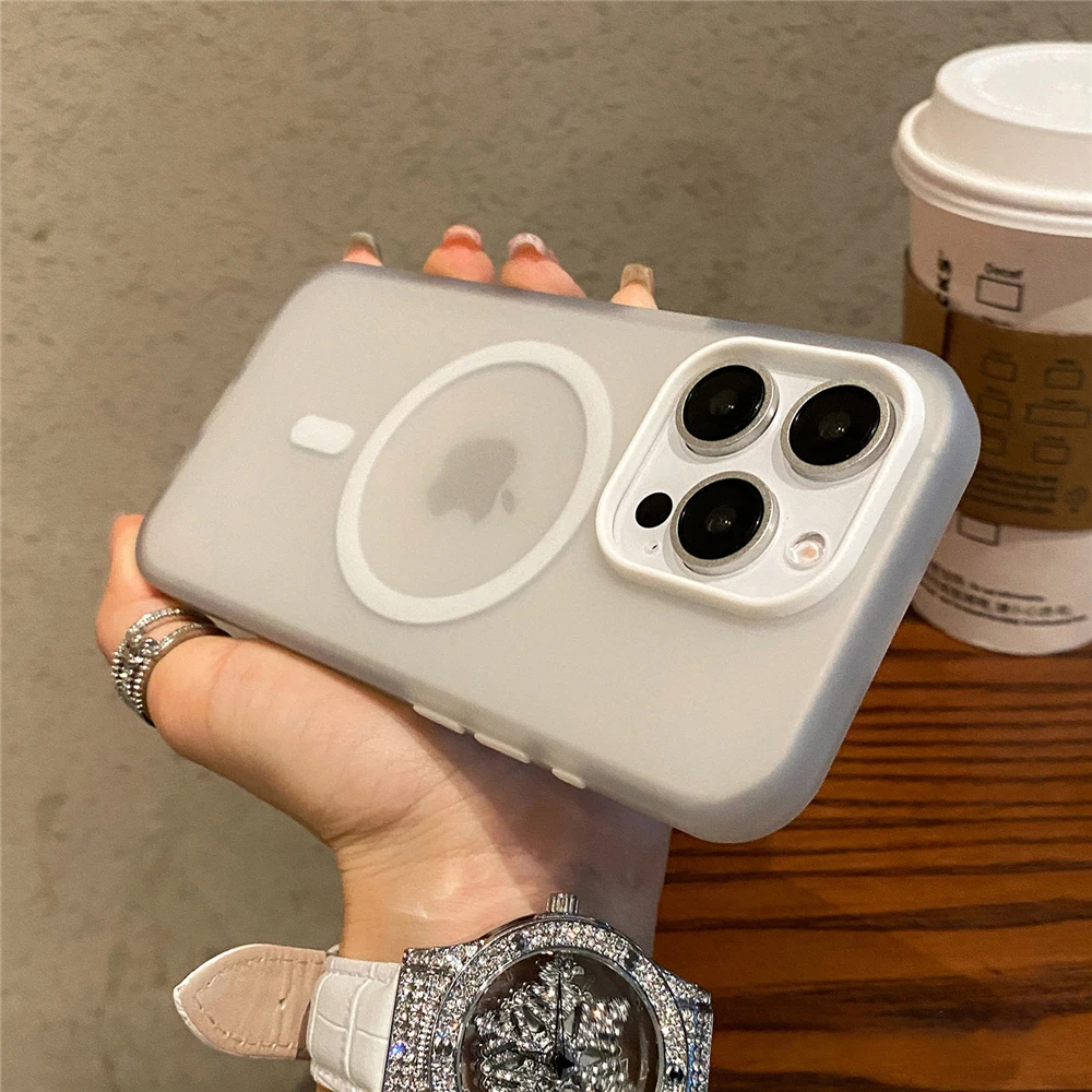 Matte Candy Magnetic Wireless Charging Shockproof Transparent Phone Case - Soft Protective Cover