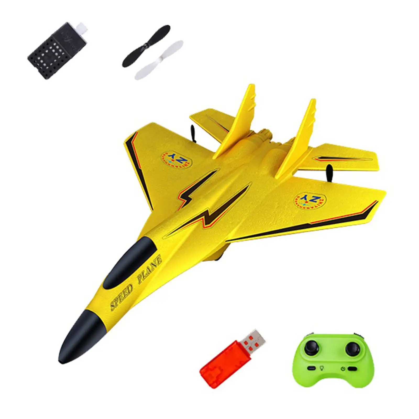 Avion à voilure fixe avec lampe torche, modèle réduit en mousse radiocommandée anti-collision, jouet pour enfants de 8 à 12 ans, prêt à voler pour les débutants (garçons)._voghion.com