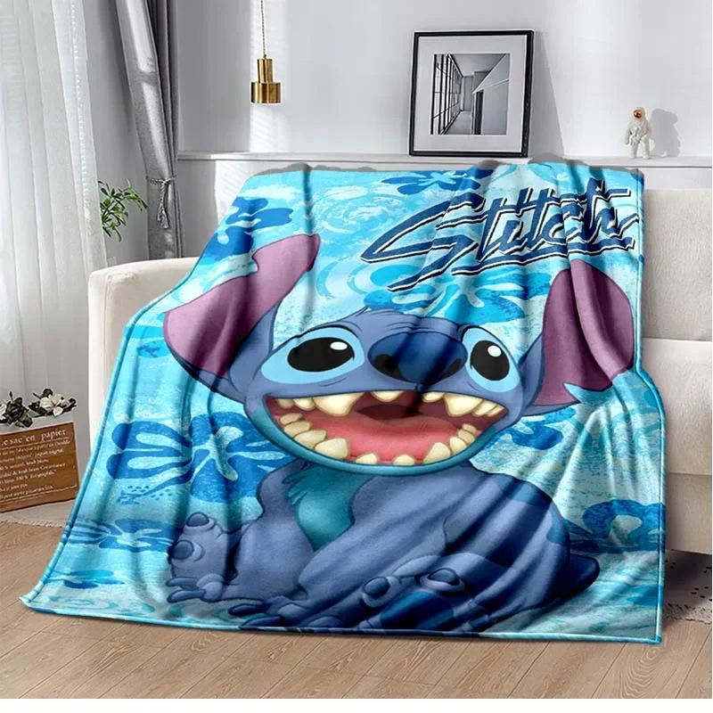 6 Sizes Warm Soft Disney Stitch Custom Blanket Fluffy Lavash Wool Sofa Plaid Plush Bedspread Winter Throw Blanket for Sofa Bed 4