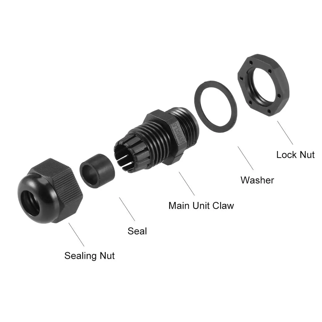 10PCS M16x1.5 Waterproof IP68 Nylon Cable Gland Joint 4-8mm Wire Hole Waterproof Nylon Joint Adjustable Locknut wit Washer Black