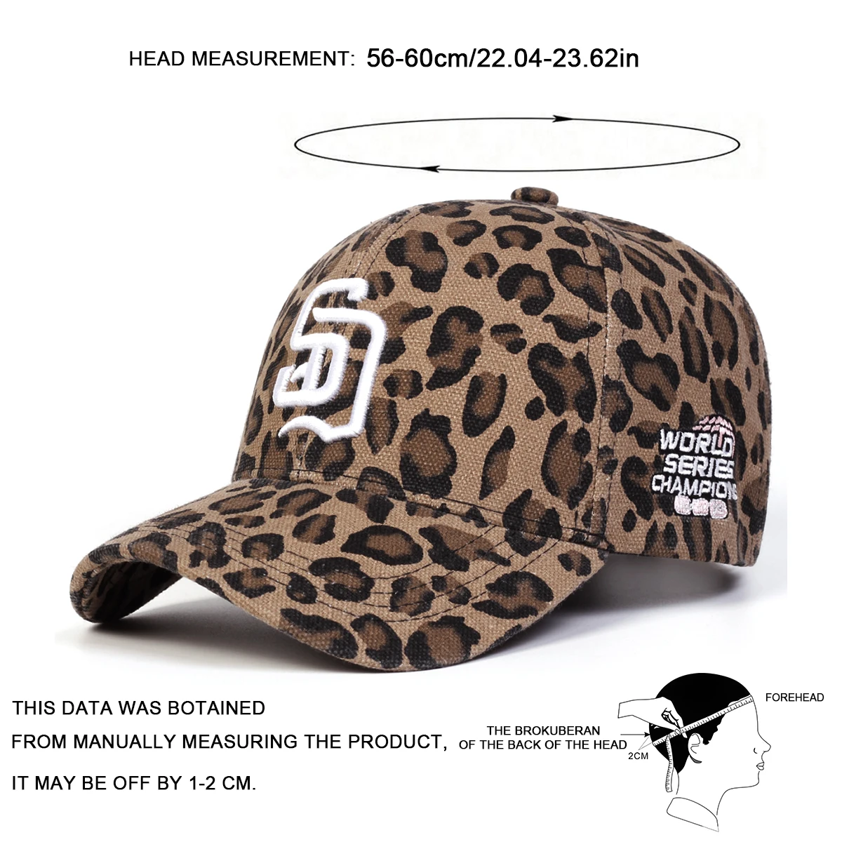 Unisex SD Buchstaben-Stickerei Leopardenmuster Baseballkappen Frühling Herbst Outdoor Verstellbare Freizeithüte Sonnenschutzhut Sportkappe – Detail 6