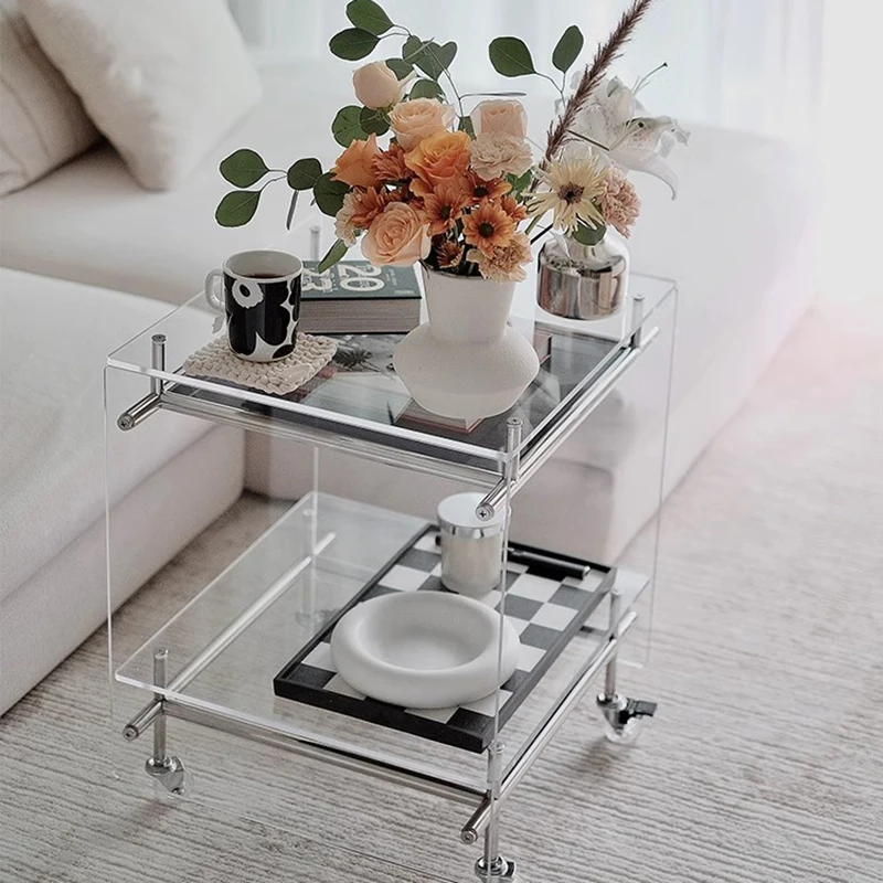 

Elegant Bookcases Acrylics Display Wheel Mobile Shelf Table Portable Toy Books Divider Bookshelf Desk Libreria Furniture Luxury