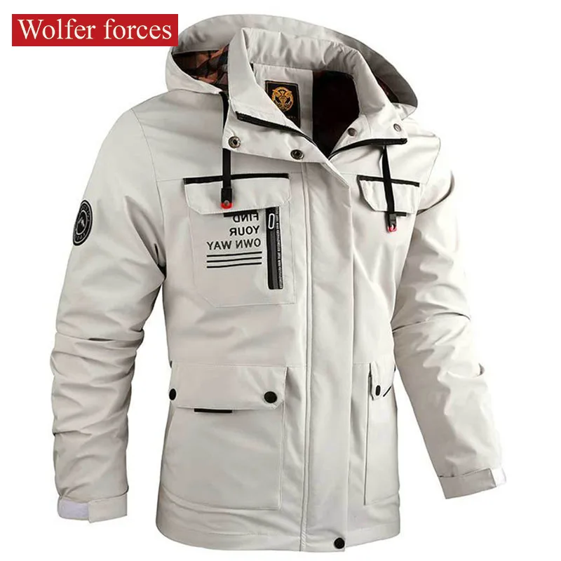 

Men's Cold Jacket Winter Coat Man Military Windbreak Sports Motorcycle Techwear Oversize Sportsfor Windbreaker Withzipper