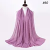 Musulman en mousseline de soie Hijab femmes bulle en mousseline de soie écharpe pour femmes dames voile musulman Islam couleur unie malaisie Musulman Wrap foulards