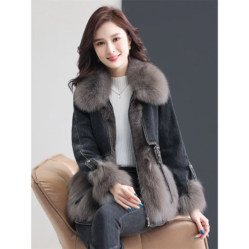 2022-winter-new-women-loose-imitation-fox-fur-stitching-denim-thickened-pie-to-overcome-female-high-end-slim-vintage-fur-jacket