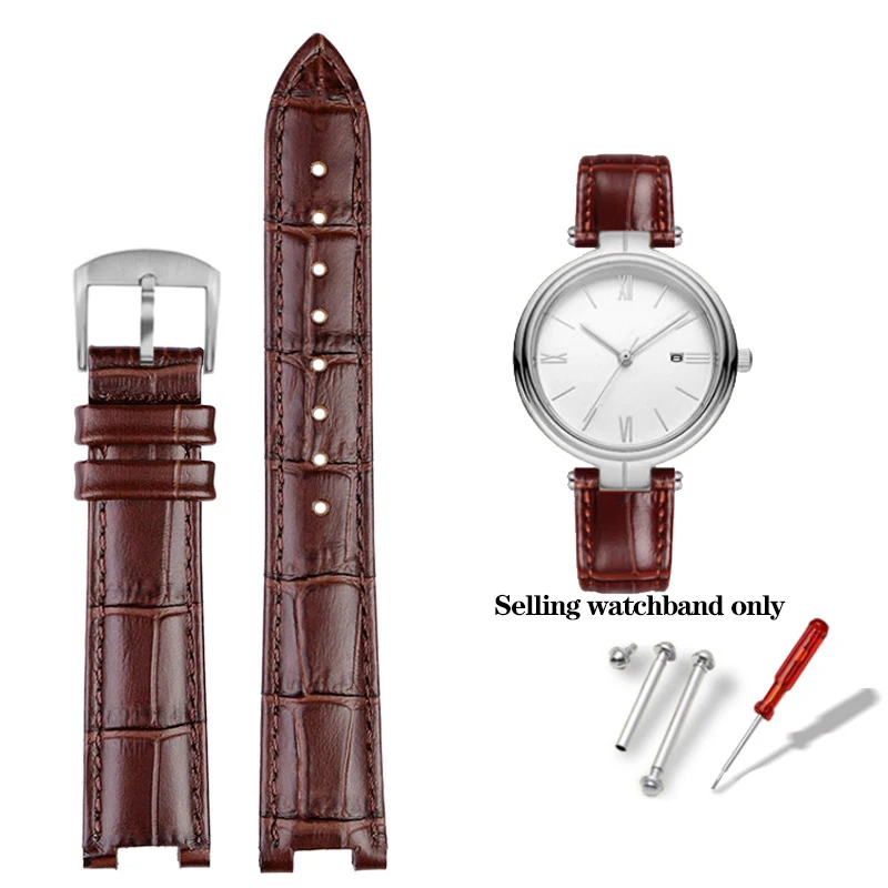 thumbnail image 1 of Correa de reloj de piel de vaca para Ros-sini 516752 616764 517784 5758G Correa de cadena de reloj con muesca Pulsera roja para hombres y mujeres 14 mm 16 mm 18 mm, 1 of 5