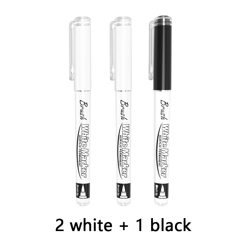Vibrant Acrylic Paint Markers - Bold Black & White for Creative Projects on Various Surfaces