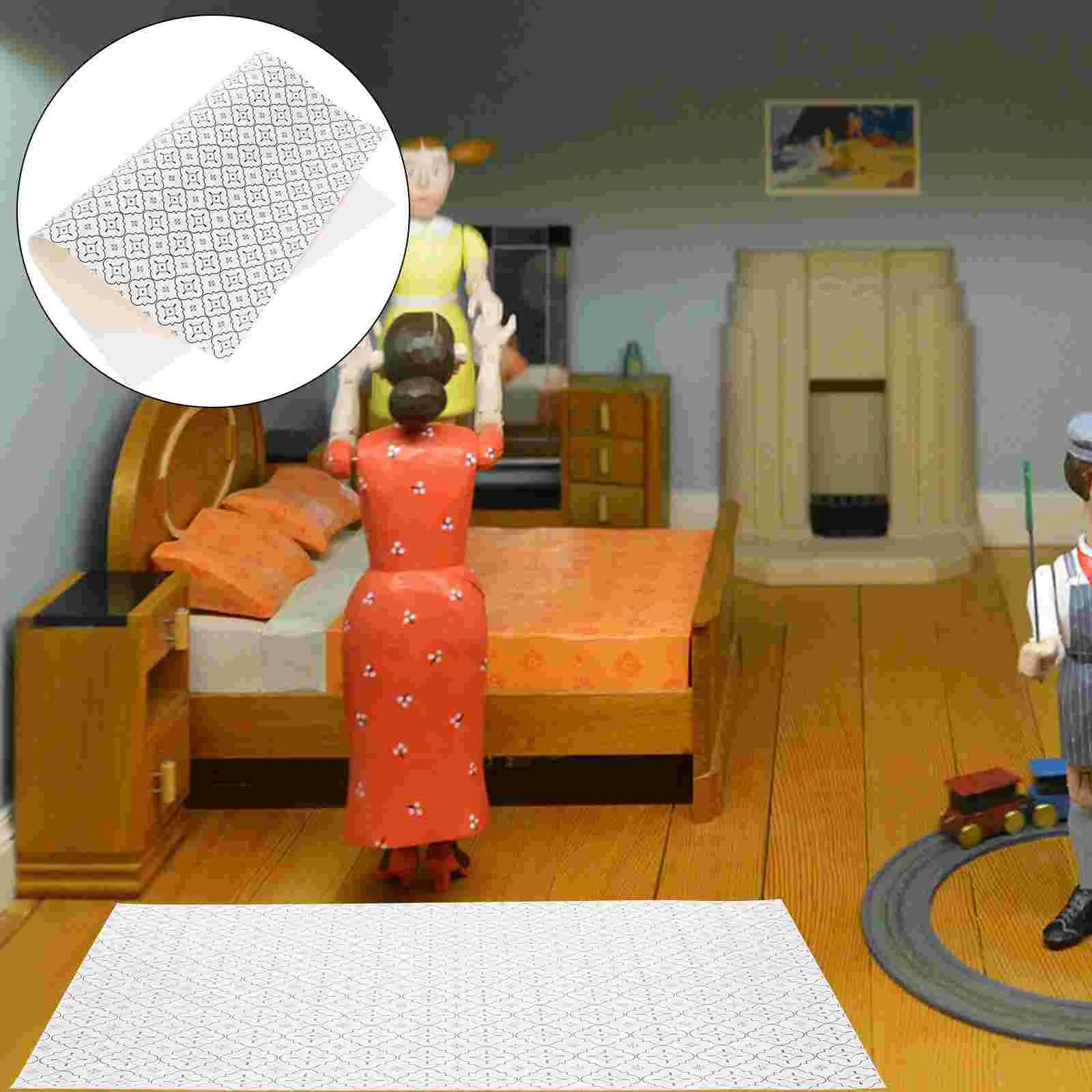 

Accessories House Simulation Floor Flooring Decorate Pu Miniature Floorboard Simulated