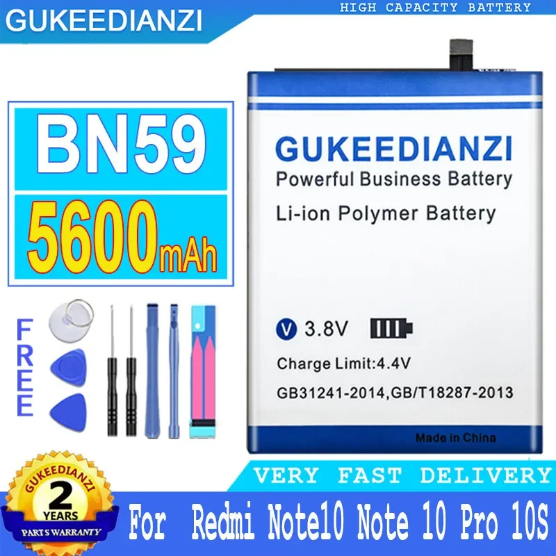 

Аккумулятор большой емкости 5600 мАч для Xiao Mi Redmi Note 10 Note10 Note 10 Pro 10S Note10 pro, глобальная стандартная батарея