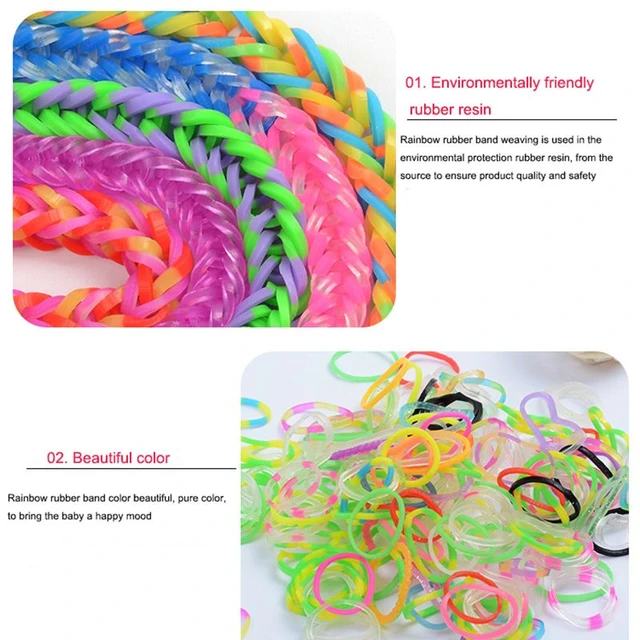 Rubber Band Bracelet Kit Rainbow Refill Loom Bracelets Making Set Hand  Knitter for Kids Weaving DIY Crafting Gift Suppllies Tool - AliExpress