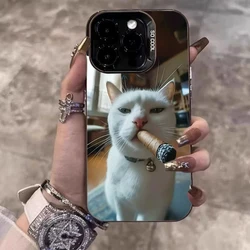 Sophisticated Smoking Cat Black Phone Case Cover - Galaxy S23 Ultra (2)