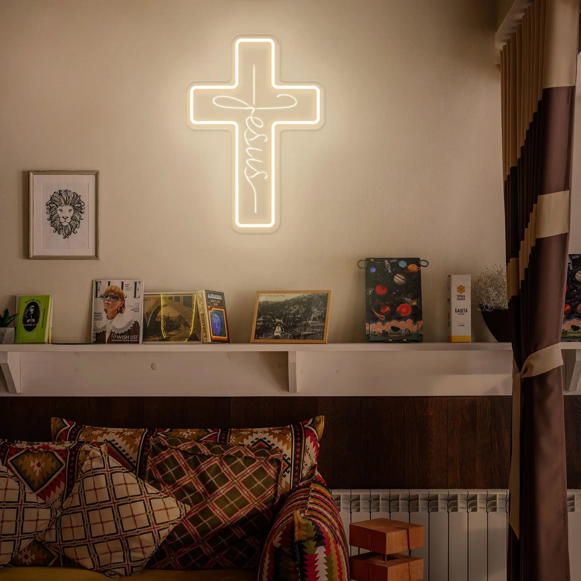 Neon Cross Sign Led luce a forma di croce per decorazioni per feste di battesimo segno di benvenuto battesimo prima comunione Decor  15