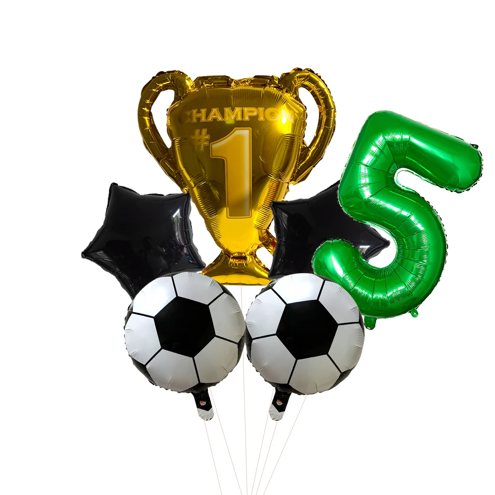 32 인치 녹색 자리 번호 글로브 축구 헬륨 풍선 트로피 풍선 어린이 선물 생일 파티 장식 어린이