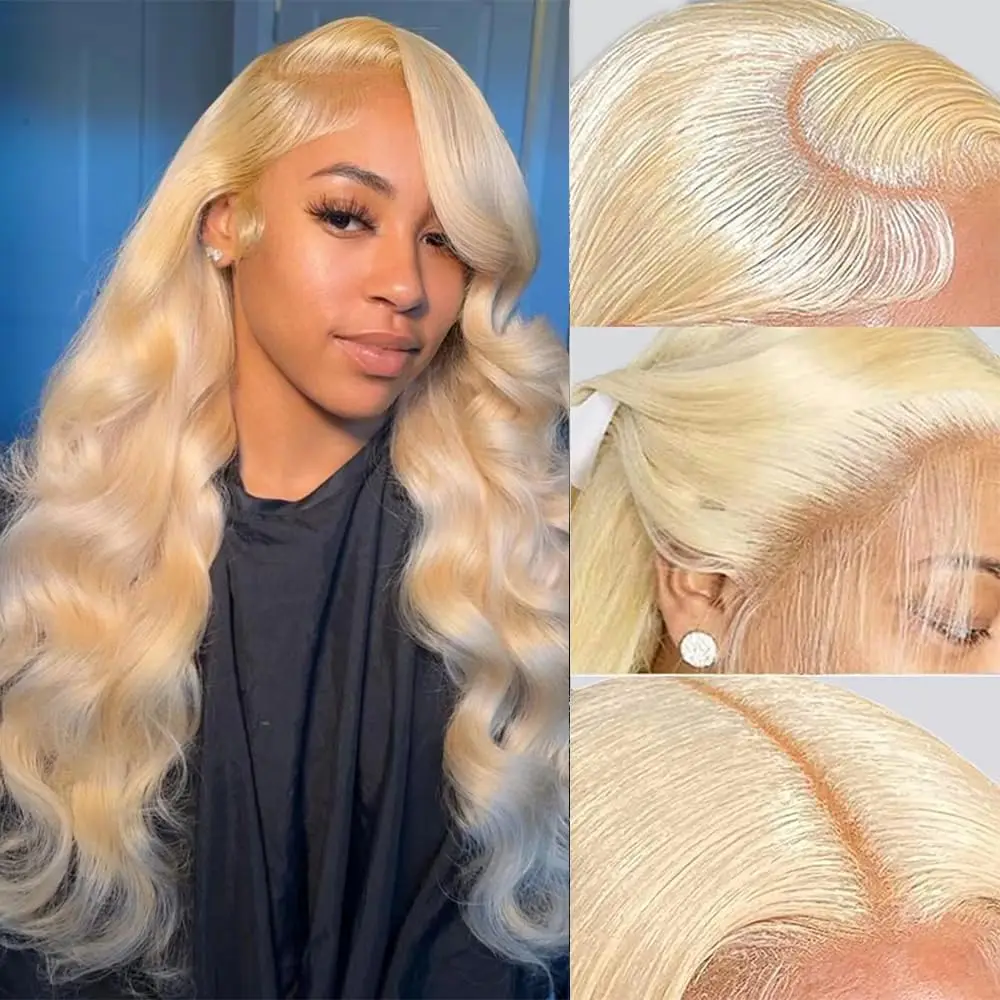 

180 Density HD Transparent Lace Front Human Hair Wig 613 Body Wave Brazilian Remy Wigs 13x6 Preplucked Baby Hair For Black Women