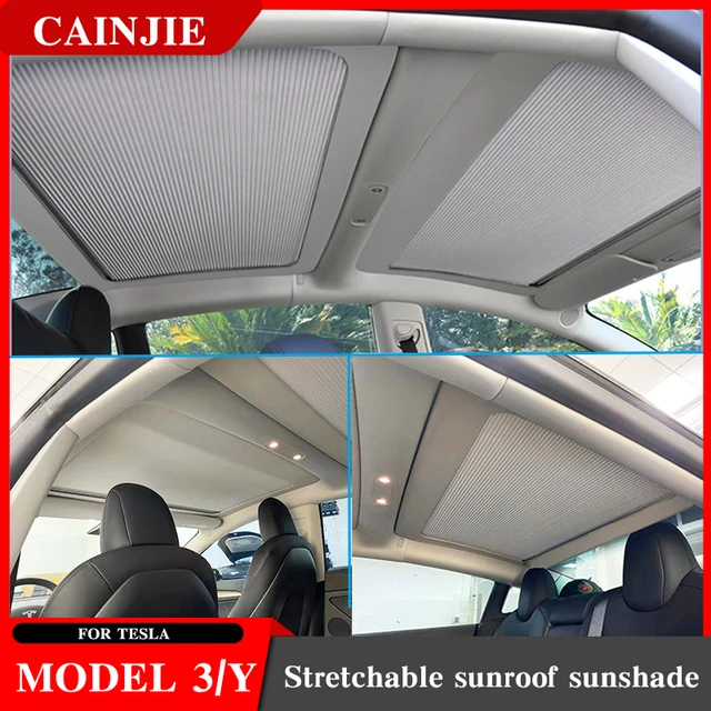 A Tesla Model Y 2023 -As Kiegészítők Árnyékoló Nettó Tetőháló Árnyalatai Védelmező Napfényes Autó Napsókor Napfény Árnyékolása 3 2022 Új - Image 4