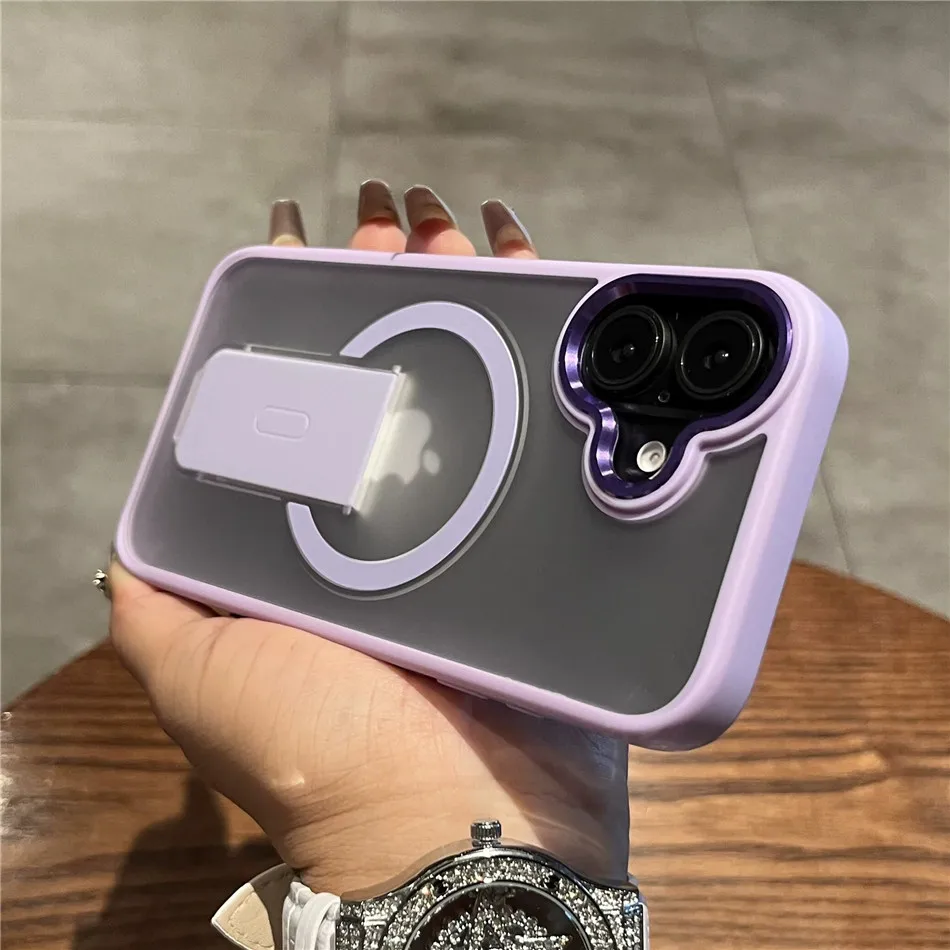 Luxury Magnetic Folding Stand with Matte Translucent Back Cover