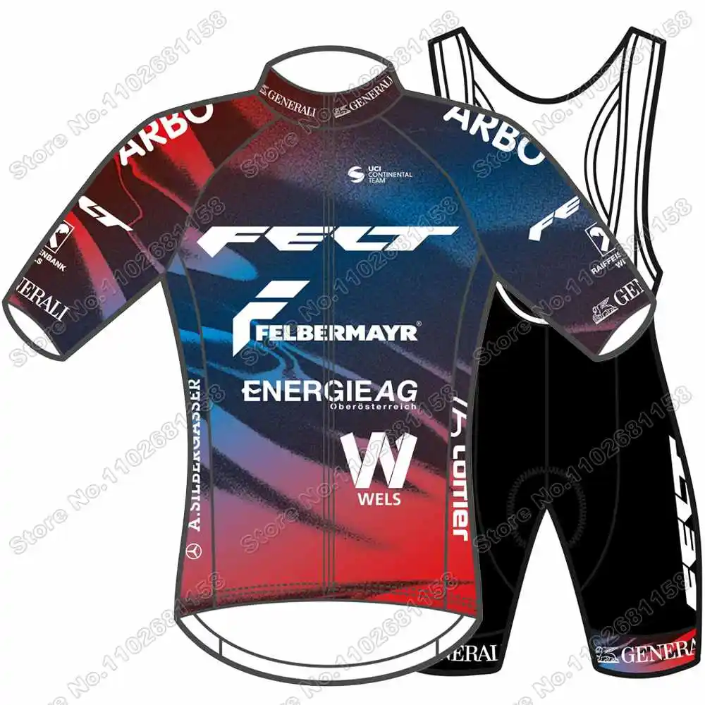 FELBERMAYR RSW-Radsport Wels Cycling Jersey Set Summer Cycling Clothing Men Road Bike Shirt Suit Bicycle Bib Shorts