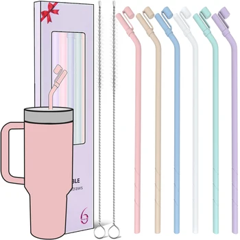 Silicone Bent Straw Set 1