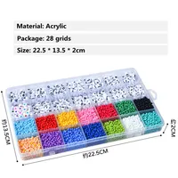 28 Cells 3mm Glass Rice DIY Beads Set Bracelet Making Kit For Kid Creative Necklaces With Letter Art And Craft Toys Girls Gift 3
