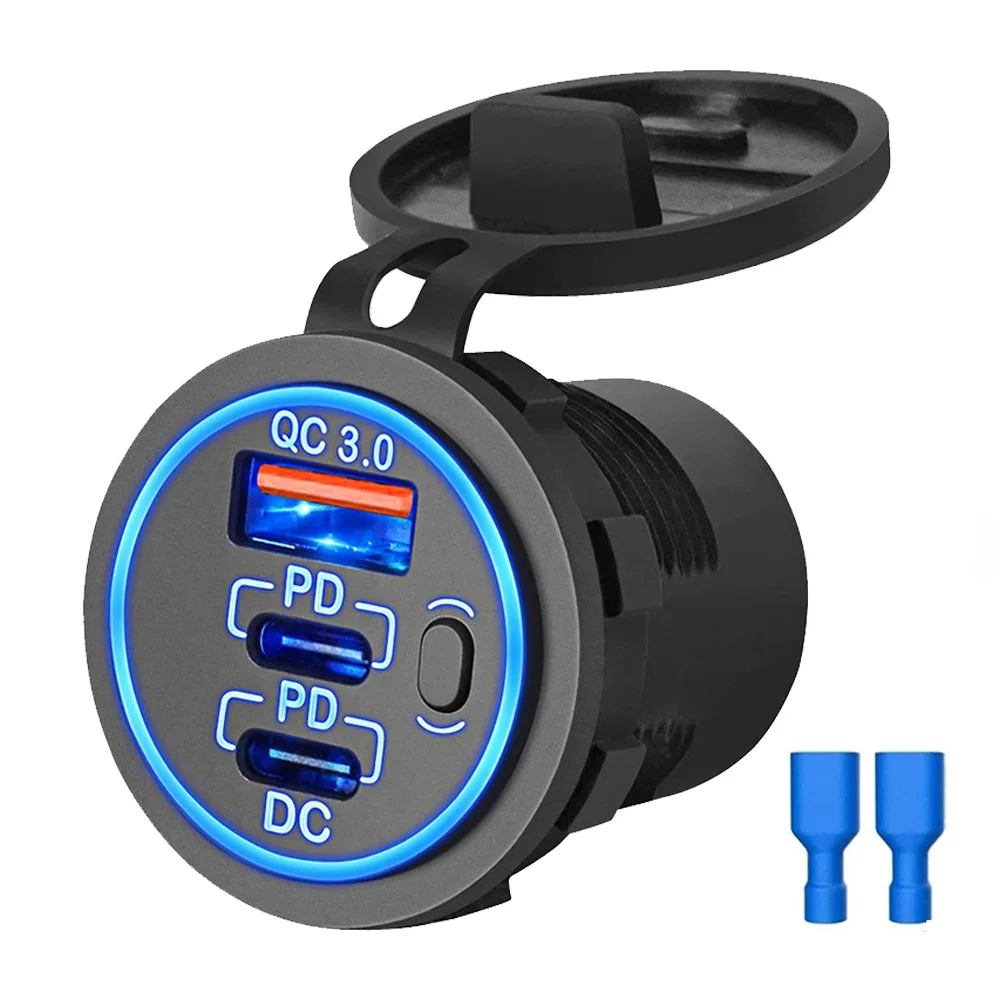 Caricatore USB Per Moto Hoembpn 18W QC3.0 + 30W PD - Doppia Porta, Impermeabile IP65, Con Cavo USB C - Foto 9