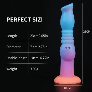 Realistic Luminous Monster Dildo For Women Huge Dick Penis With Suction Cup Female Masturbator Anal Sex Toys For Adults 18 + 6