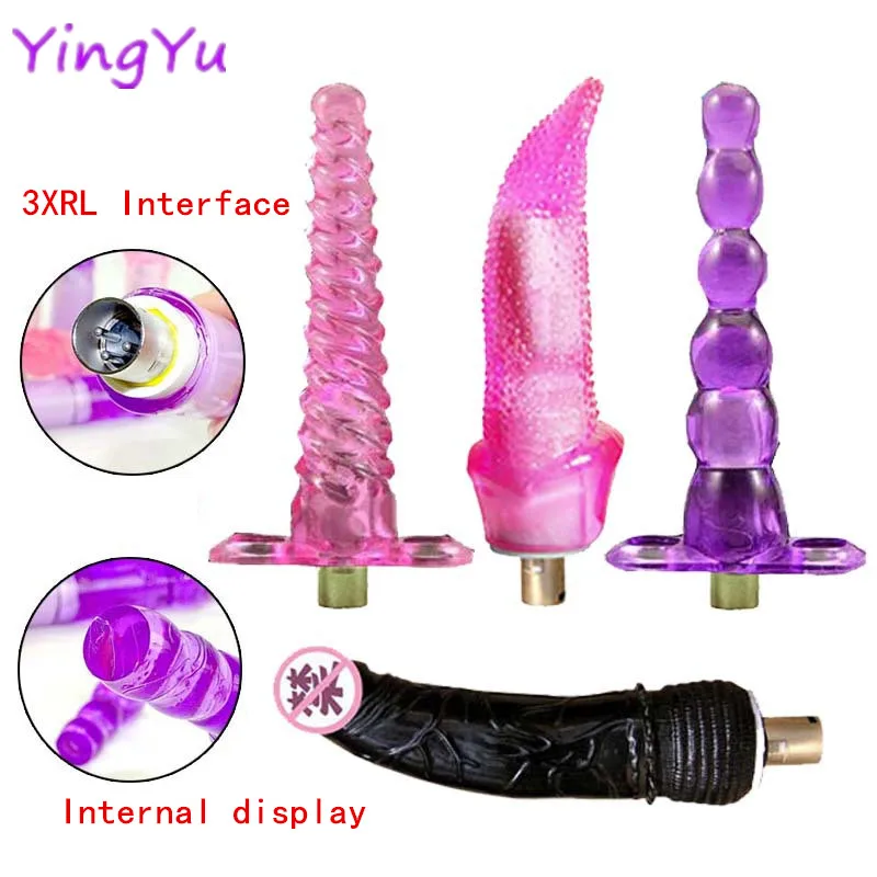 3XLR Sex Machine Dildo Plugs Crystal Dildo Attachments Vibrator 3xrl Connector Powerful Suction Cup Vagina Cup Sex Tool for Men