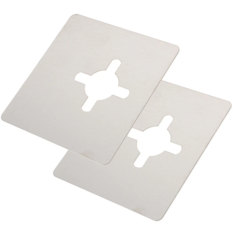 Description Picture 6 of item2 Pcs Ball Lock Door Reinforcement Plate Kick Locks Front Thicken Hole Filler Stainless Steel Repair Kit Plates Knob House