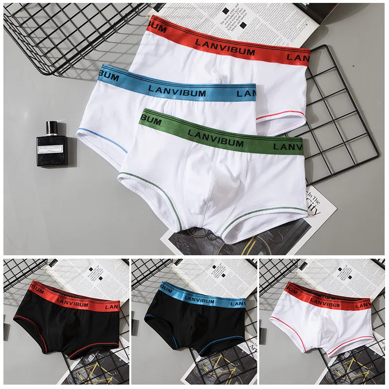 LANVIBUM Men's Panties Bump Color Cotton Underwear Low Waist U convex ...