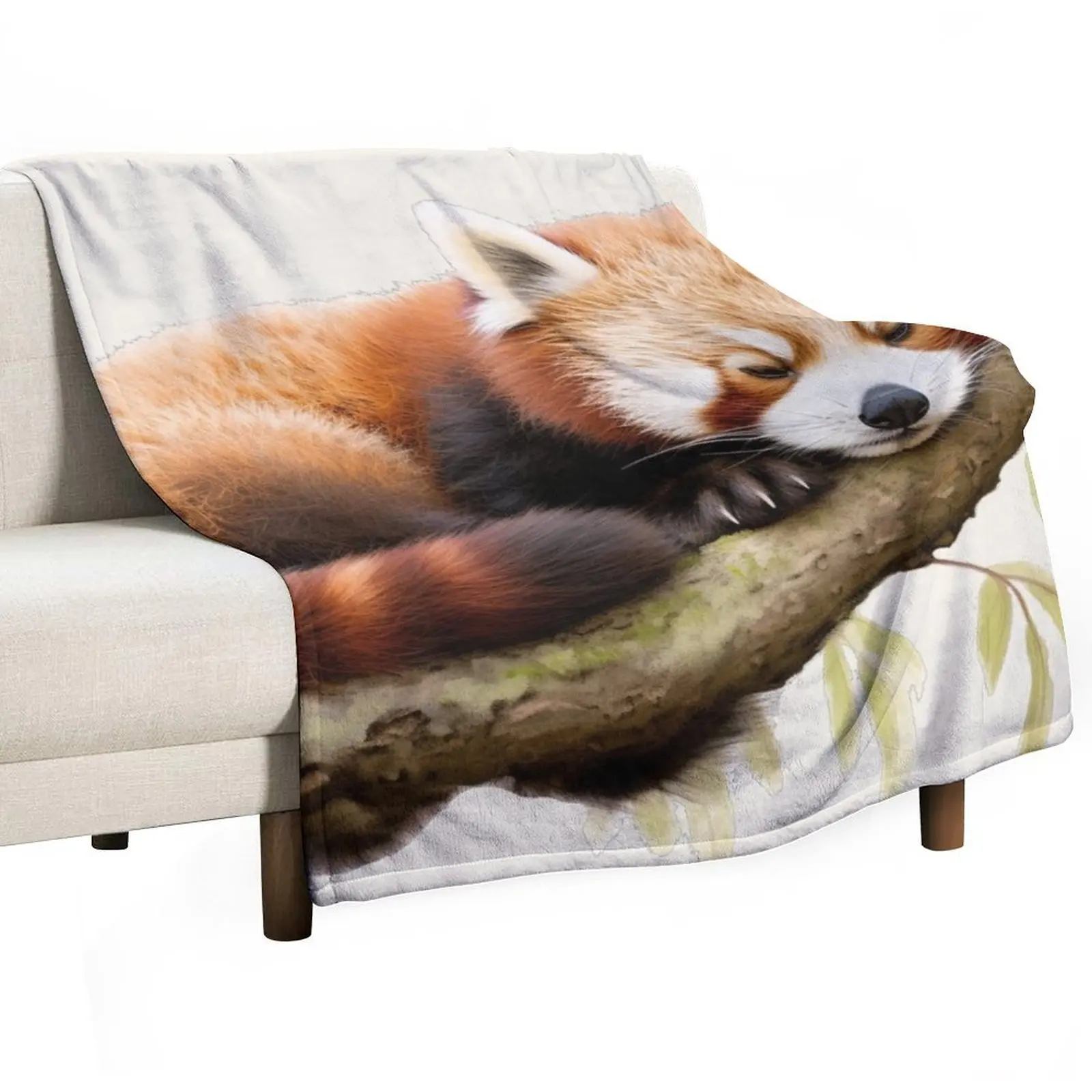 

Sleepy red panda Throw Blanket sofa bed Cute Plaid Luxury Beautifuls Blankets