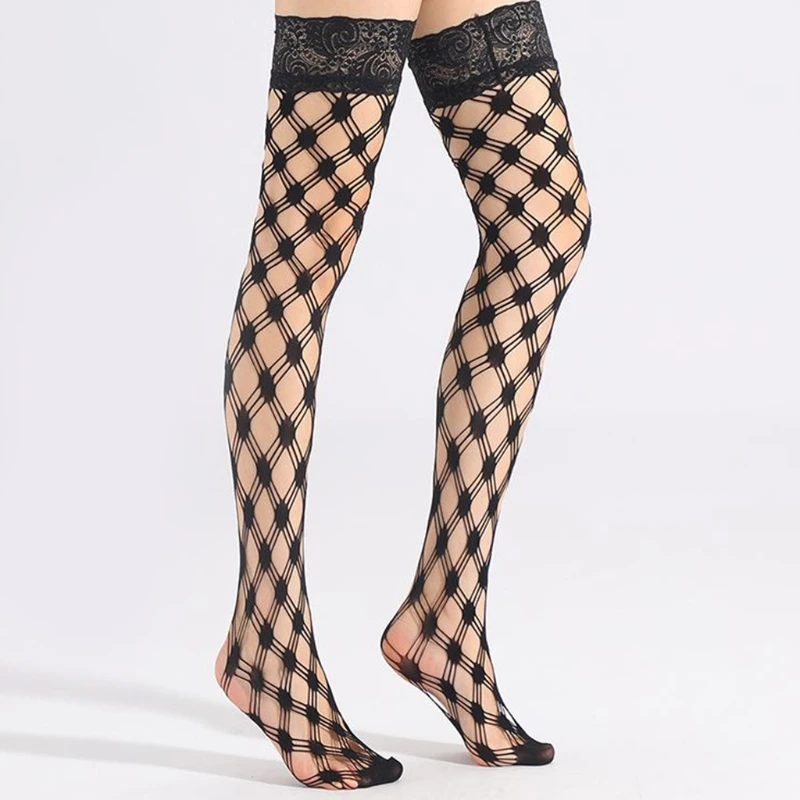 Medias De Silicona Con Encaje Hasta El Muslo - Talla única, Color Negro, Transparentes - Para Mujeres Y Niñas, Ideales Para Fiestas Y Looks Sensuales