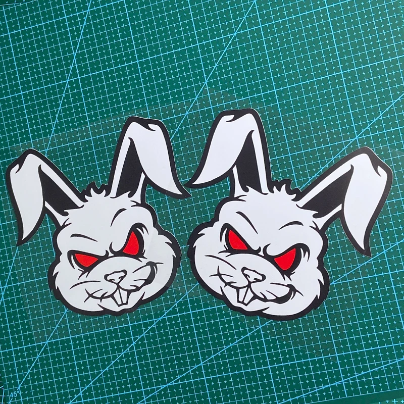 1PC Evil Rabbit Motorcycle Stickers Waterproof Scooter Windshield
