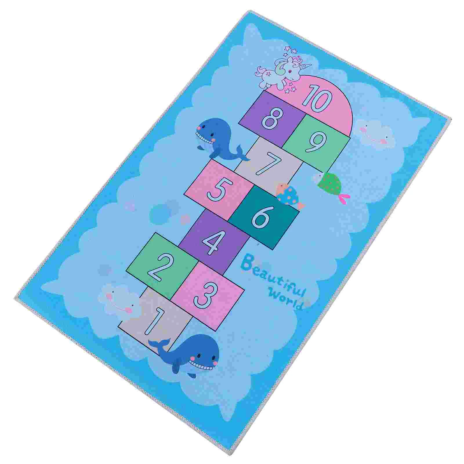 

Children’s Toys Hopscotch Rug Floor Mat Ground Decorative Number Pad Kid Room Carpet for