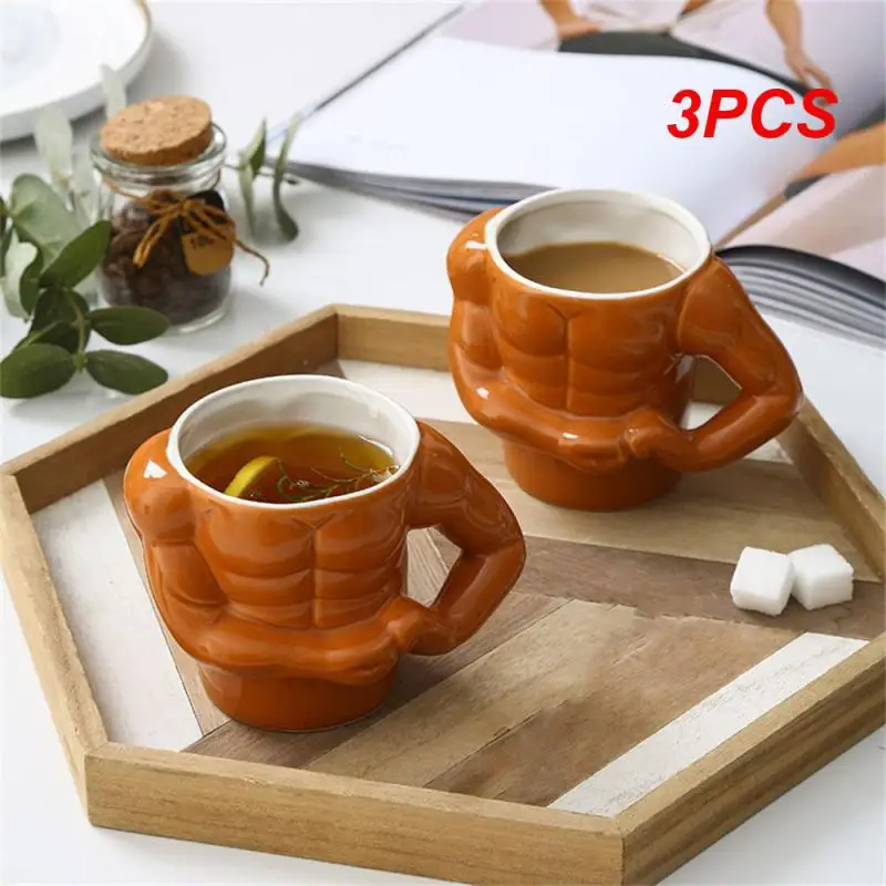 

3PCS Fierce Muscle Cup Novelty Items Lovely Birthday Gift Coffee Christmas Gifts Kitchen Bar Supplies Spoof Cup Funny Teacup
