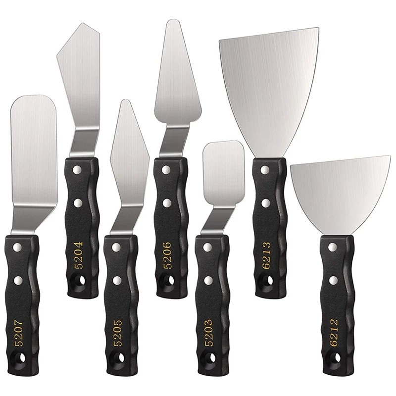 

7 шт., набор больших ножей для рисования, поддон, инструменты для смешивания цветов, инструменты для смешивания цветов