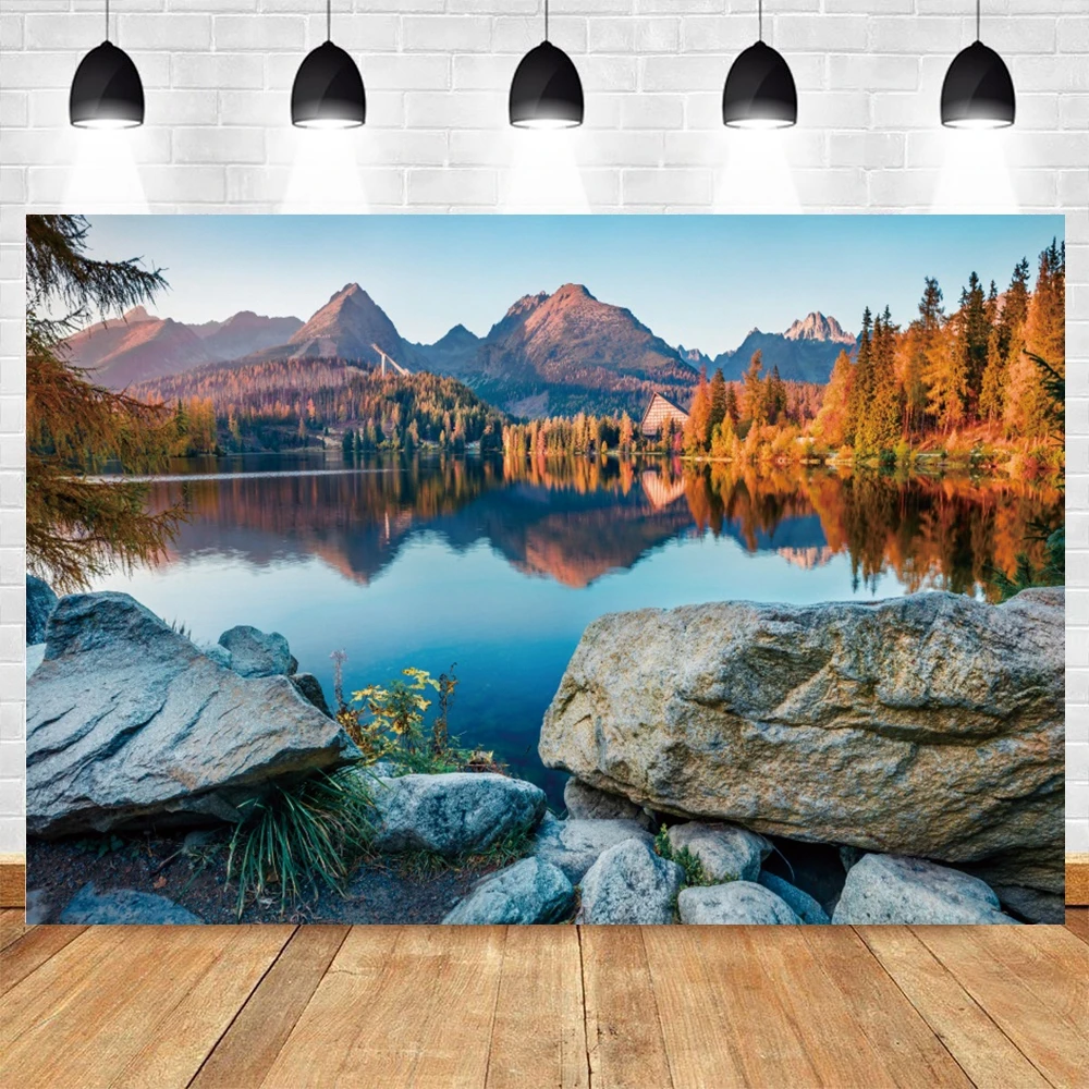 Fondo de paisaje natural, cascada, agua, montaña, bosque, flores,  primavera, otoño, cartel de fotografía, accesorios - AliExpress, image size:1000x1000