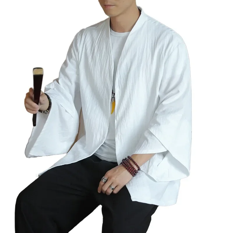 남성용 중국 스타일 루즈 코트, 중국 가디건 재킷, 일본 패션, 2023 용수철 가을 신상
