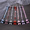 Customized Name Silicone Beads Baby Pacifier Chain Cartoon Dummy Nipple Holder Boy Girl Teether Teething Chain Nursing Chew Gift 2