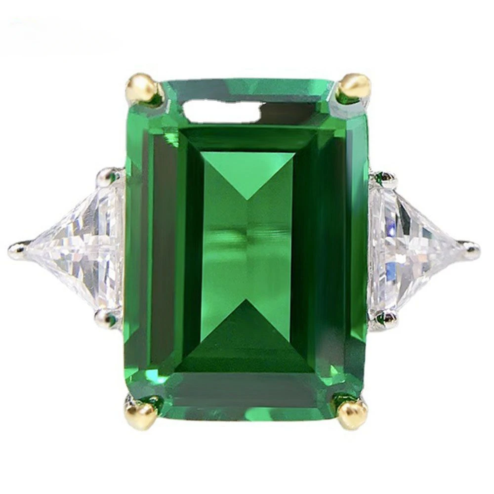 

Versatile 925 Sterling Silver Emerald Cut 10 * 14MM Inlaid Engagement Luxury Ring for Women