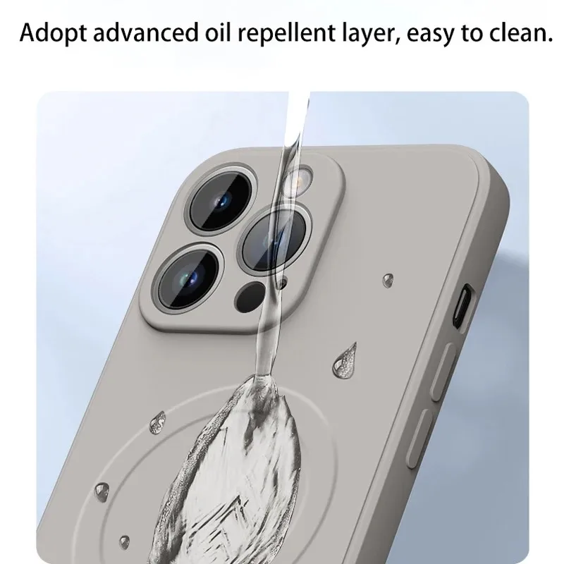 Magnetic Wireless Charging Liquid Silicone Phone Case with Magsafe Compatibility