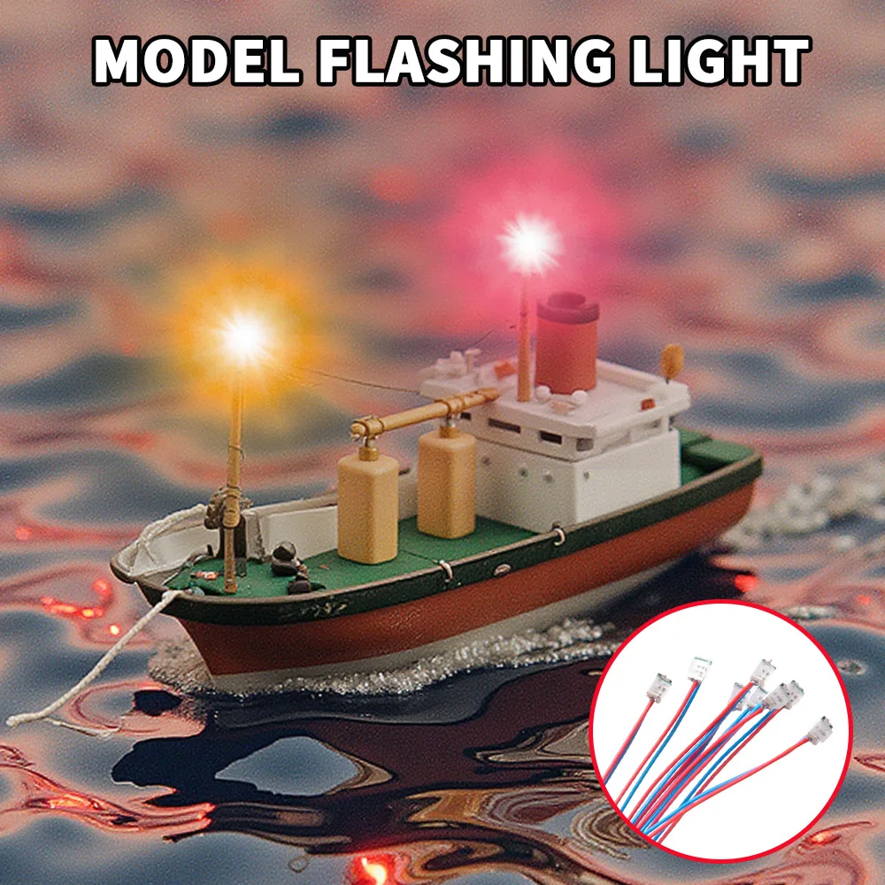Pack of 5 Miniature Flashing LED Lamps with Pre-Soldered Micro Litz Leads