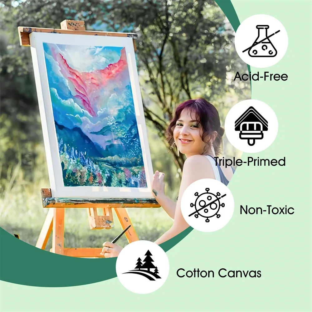 Canvas Board Painting Cotton Blank Primed White Suitable For Oil Painting Watercolor Gouache Acrylic Art Supplies DIY Draw 8 Pcs