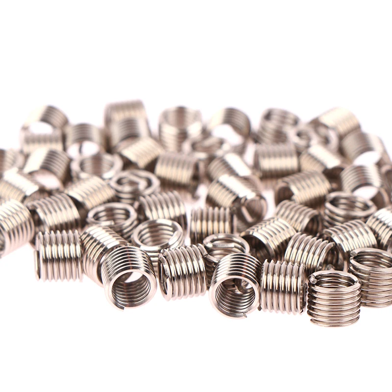 304 Stainless Steel Wire Thread Insert M6 X 1.0 1.5D 50pcs/set Insert Helicoil Wire Thread Repair wire thread insert repair kit thread repair kit thread repair tool