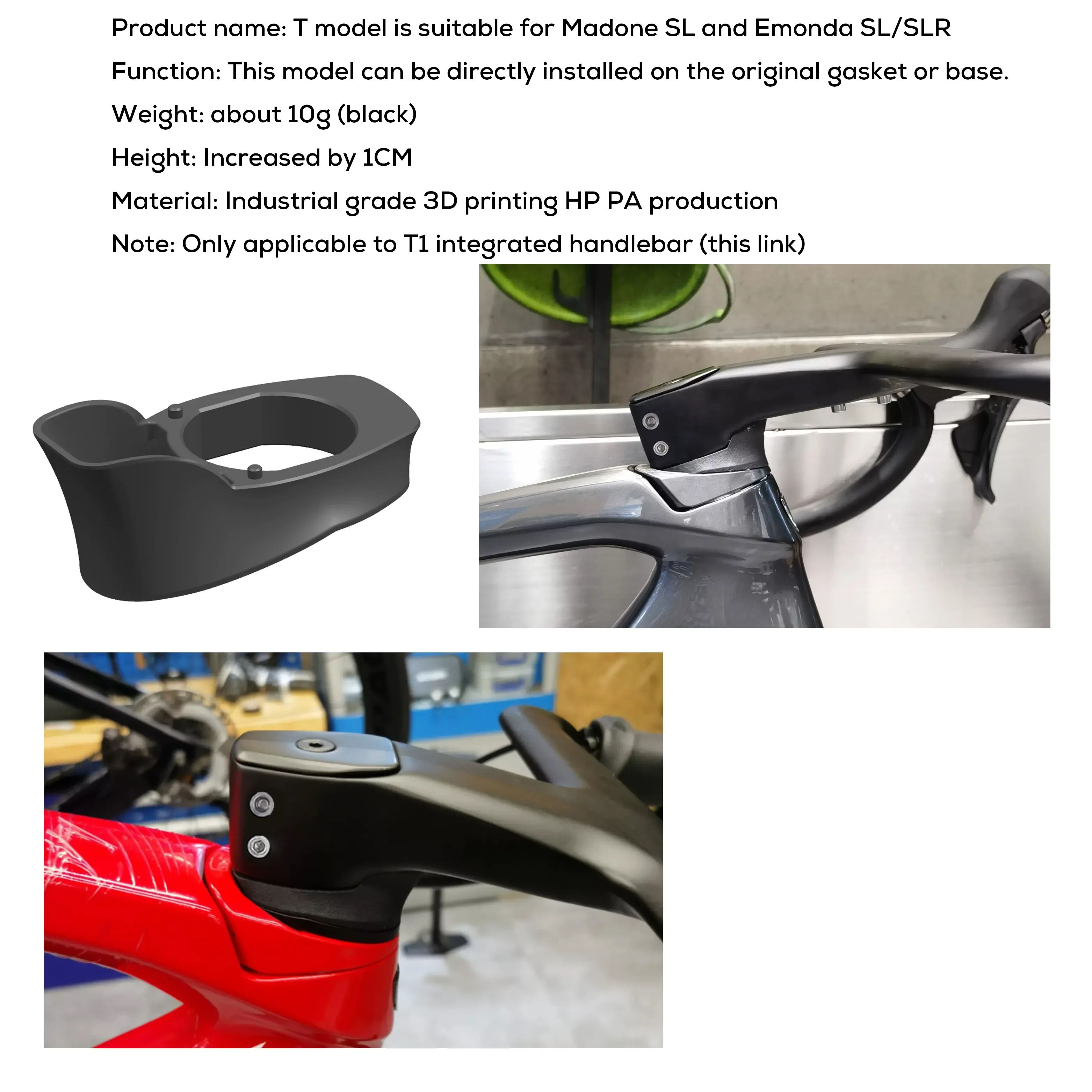 Cockpit Carbone Complet Vélo De Route Avec Guidon Intégré Et Câble Interne Di2 - Noir