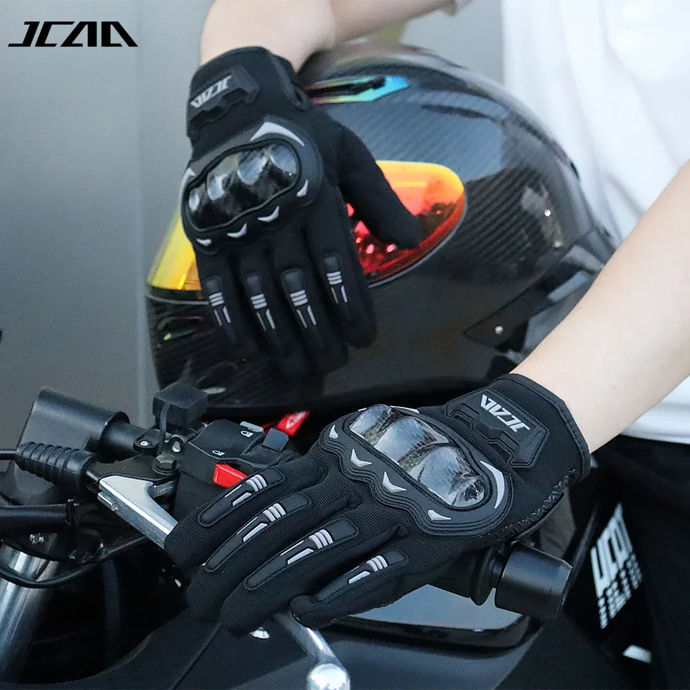 Men's Summer Touch Screen Motorcycle Gloves with Carbon Fiber Protection