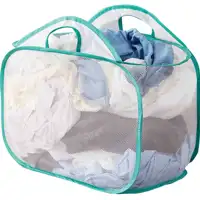 (4 pack) White Mesh Pop-up Laundry Basket, 21" x 13" x 15.5" 2